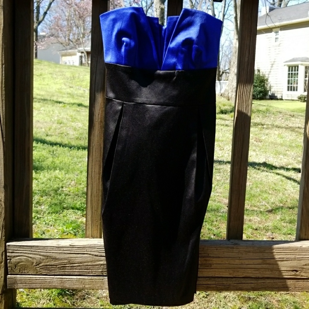 Formal black and blue dress